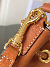 CELINE 25S CLARA BAG 19 IN BURNT ORANGE CALFSKIN GOLD HARDWARE
