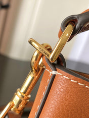 CELINE 25S CLARA BAG 19 IN BURNT ORANGE CALFSKIN GOLD HARDWARE