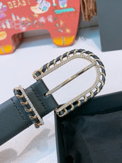 CHANEL 26S BELT 30 MM IN BLACK CALFSKIN 632138