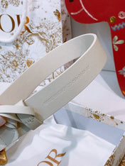 DIOR 26S BELT 25 MM IN CREAM WHITE CALFSKIN 641878