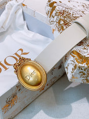 DIOR 26S BELT 25 MM IN CREAM WHITE CALFSKIN 641878
