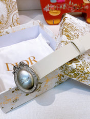 DIOR 26S BELT 25 MM IN CREAM WHITE CALFSKIN 641879