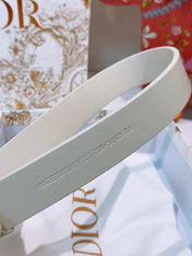 DIOR 26S BELT 25 MM IN CREAM WHITE CALFSKIN 641879