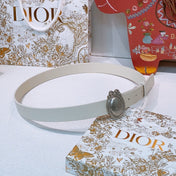 DIOR 26S BELT 25 MM IN CREAM WHITE CALFSKIN 641879