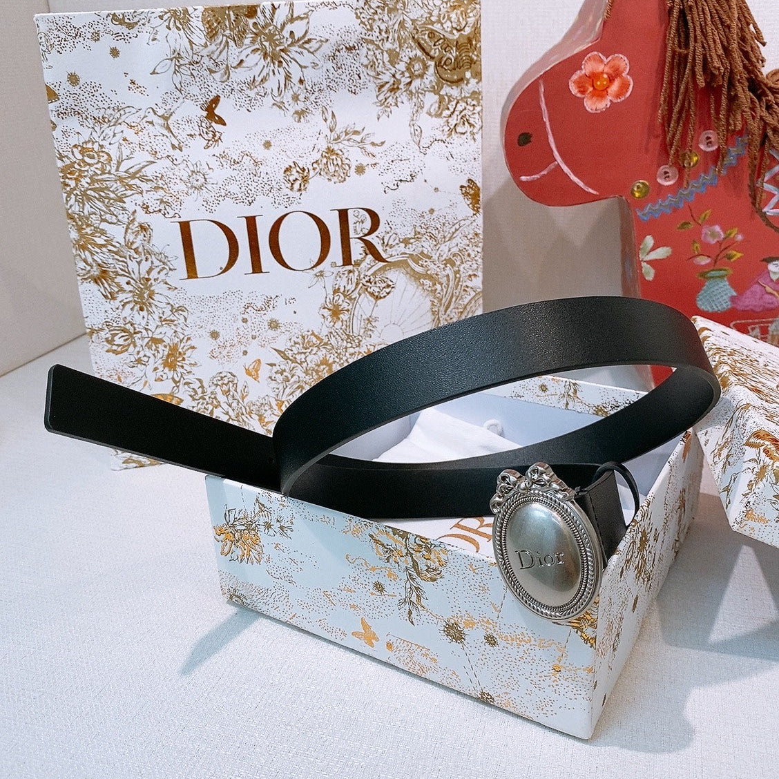 DIOR 26S BELT 25 MM IN BLACK CALFSKIN 641880