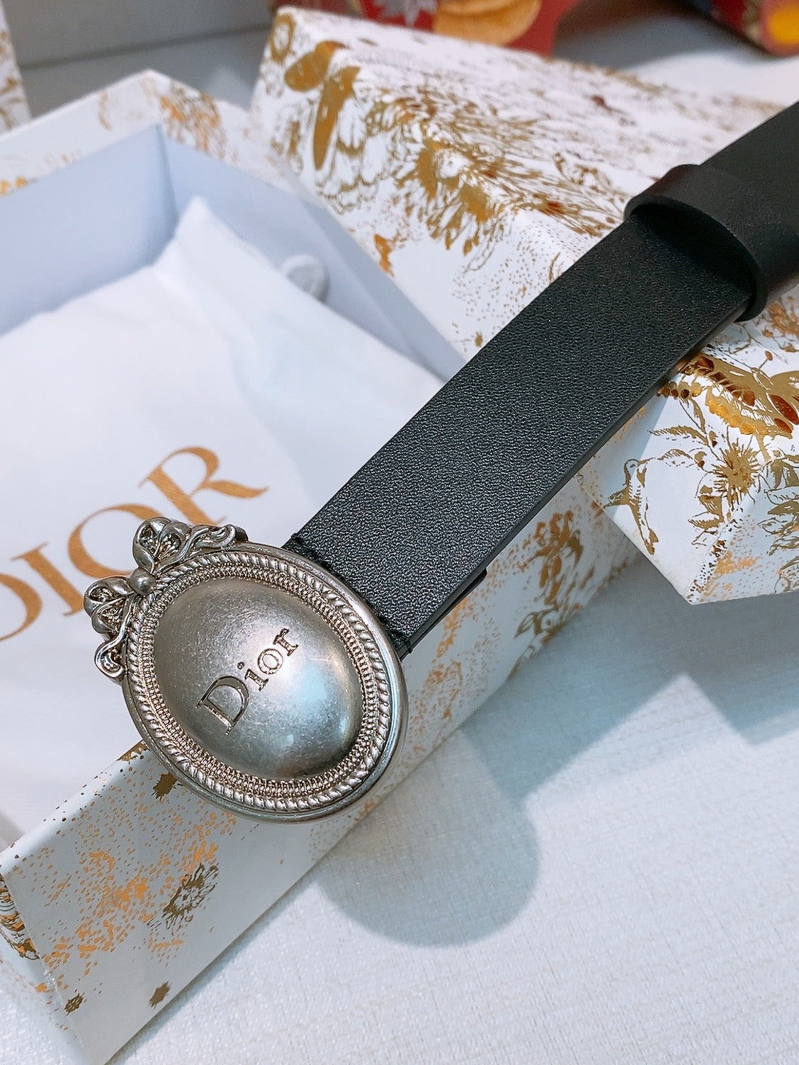 DIOR 26S BELT 25 MM IN BLACK CALFSKIN 641880