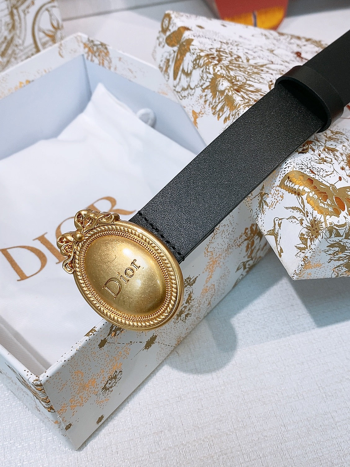 DIOR 26S BELT 25 MM IN BLACK CALFSKIN 641881