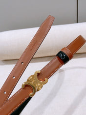 CELINE 26S REVERSIBLE BELT 18 MM IN BLACK AND BROWN CALFSKIN 656089
