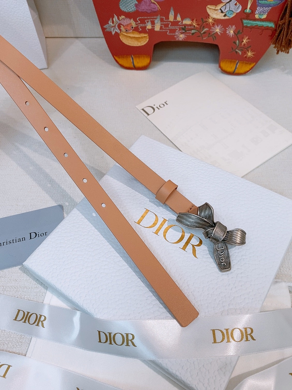 DIOR 26S BELT 15 MM IN CAMEL CALFSKIN 657714