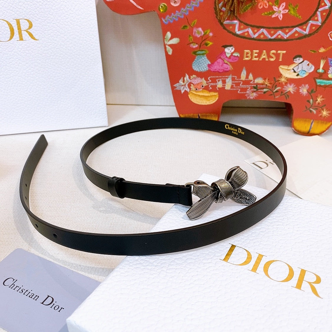DIOR 26S BELT 15 MM IN BLACK CALFSKIN 657716