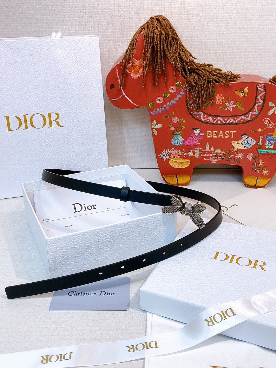 DIOR 26S BELT 15 MM IN BLACK CALFSKIN 657716