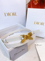 DIOR 26S BELT 15 MM IN CREAM WHITE CALFSKIN 657718