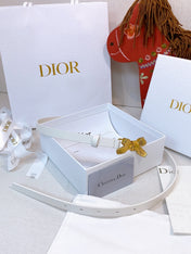 DIOR 26S BELT 15 MM IN CREAM WHITE CALFSKIN 657718