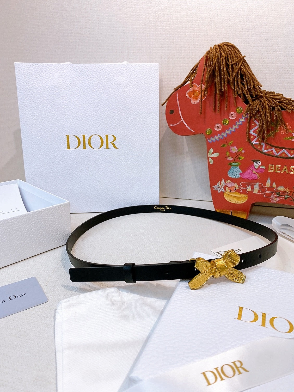 DIOR 26S BELT 15 MM IN BLACK CALFSKIN 657720