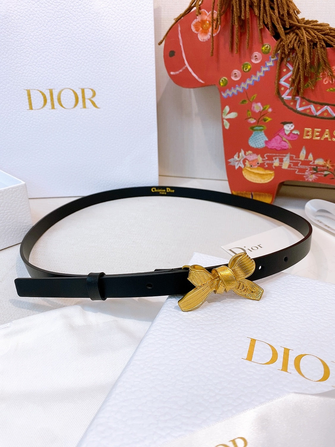 DIOR 26S BELT 15 MM IN BLACK CALFSKIN 657720