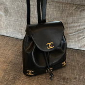 CHANEL 26S BACKPACK 34 IN BLACK GRAINED CALFSKIN GOLD HARDWARE