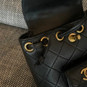 CHANEL 26S BACKPACK 17 IN BLACK QUILTED LAMBSKIN GOLD HARDWARE