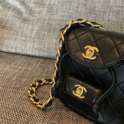 CHANEL 26S BACKPACK 17 IN BLACK QUILTED LAMBSKIN GOLD HARDWARE