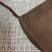 CHANEL 26S LARGE HOBO BAG 33 IN DARK BROWN SUEDE TORTOISE RESIN CHAIN