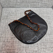CHANEL 26S LARGE HOBO BAG 33 IN BLACK LAMBSKIN TORTOISE RESIN CHAIN