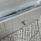 CHANEL 26S FLAP BAG 26 IN SILVER CALFSKIN SILVER HARDWARE
