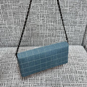 CHANEL 26S FLAP BAG 26 IN BLUE DENIM AND BLACK CALFSKIN DARK SILVER HARDWARE