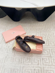 MARY JANE FLATS IN ESPRESSO SMOOTH LAMBSKIN