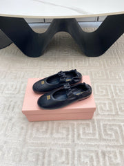 MARY JANE FLATS IN BLACK SMOOTH LAMBSKIN