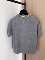 PRADA 25S BEADED CREW NECK SWEATER 322