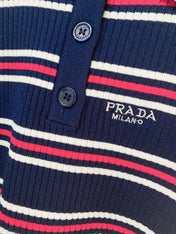 PRADA 26S SHORT-SLEEVED KNIT POLO SHIRT STYLE 892