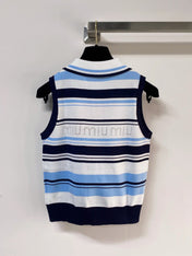 MIUMIU 26S SLEEVELESS KNIT POLO TOP STYLE 1125