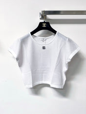 CHANEL 26S CROPPED SHORT-SLEEVED KNIT TOP STYLE 1222