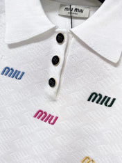MIUMIU 26S SLEEVELESS KNIT POLO TOP 1236