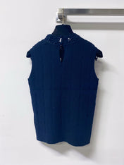 VALENTINO 26S SLEEVELESS CABLE-KNIT TOP 456