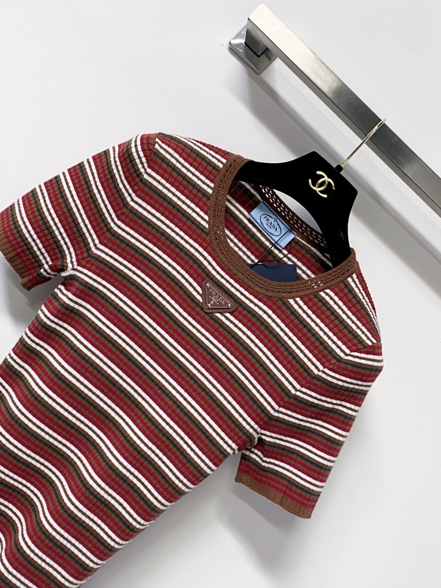 PRADA 26S SHORT-SLEEVE KNIT SWEATER STYLE 955