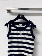 CHANEL 26S STRIPED KNIT TANK 1296
