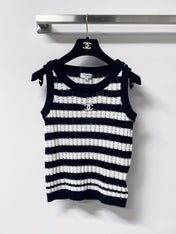 CHANEL 26S STRIPED KNIT TANK 1296