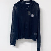 LOEWE 26S SHEER KNIT ZIP-UP HOODIE 597