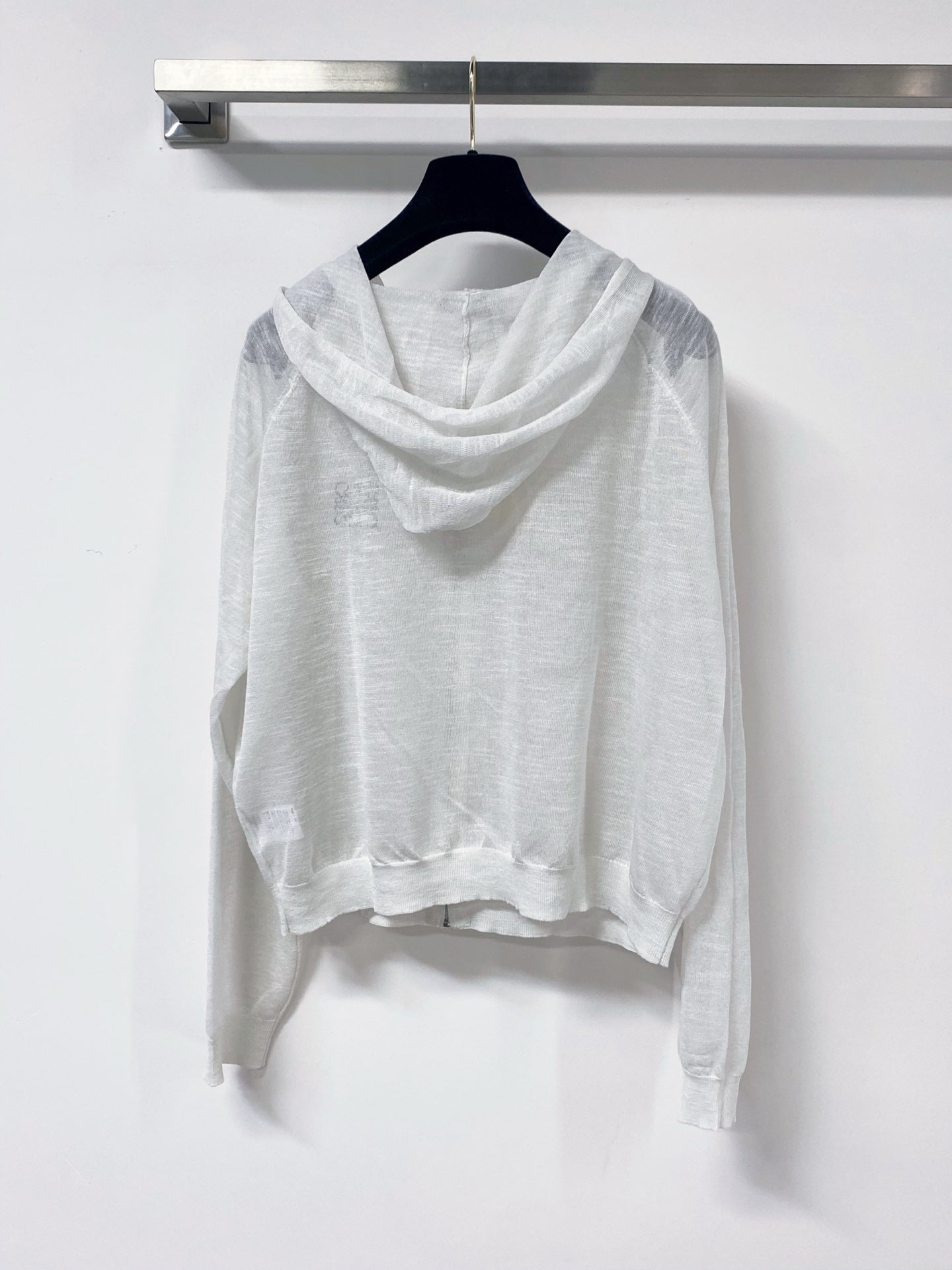 LOEWE 26S SHEER KNIT ZIP-UP HOODIE 596