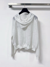 LOEWE 26S SHEER KNIT ZIP-UP HOODIE 596