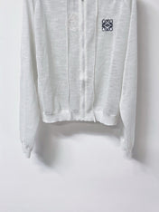 LOEWE 26S SHEER KNIT ZIP-UP HOODIE 596