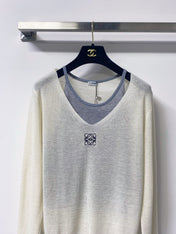 LOEWE 26S LAYERED V-NECK KNITTED SWEATER 566