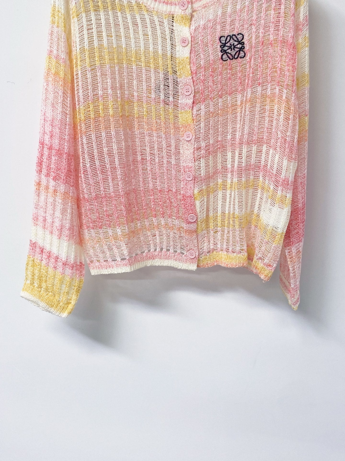 LOEWE 26S PASTEL OPEN-KNIT CARDIGAN 569