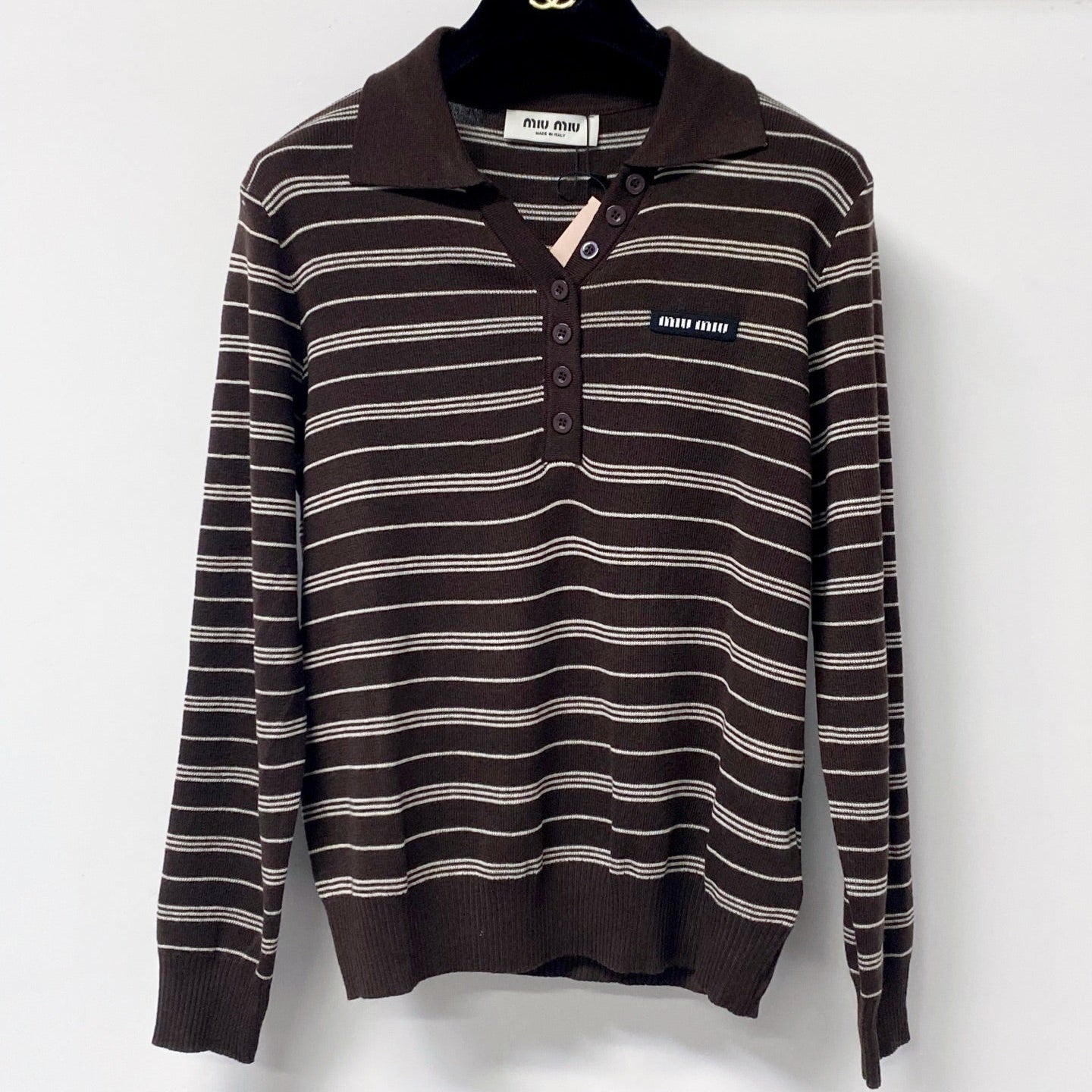 MIUMIU 26S KNIT POLO SWEATER 1465