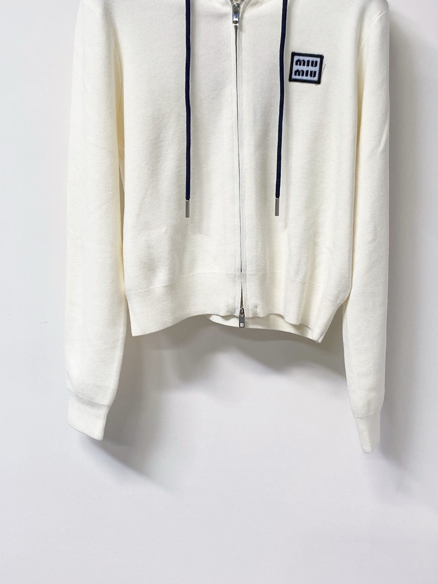 MIUMIU 26S ZIP-UP HOODED KNIT CARDIGAN 1462