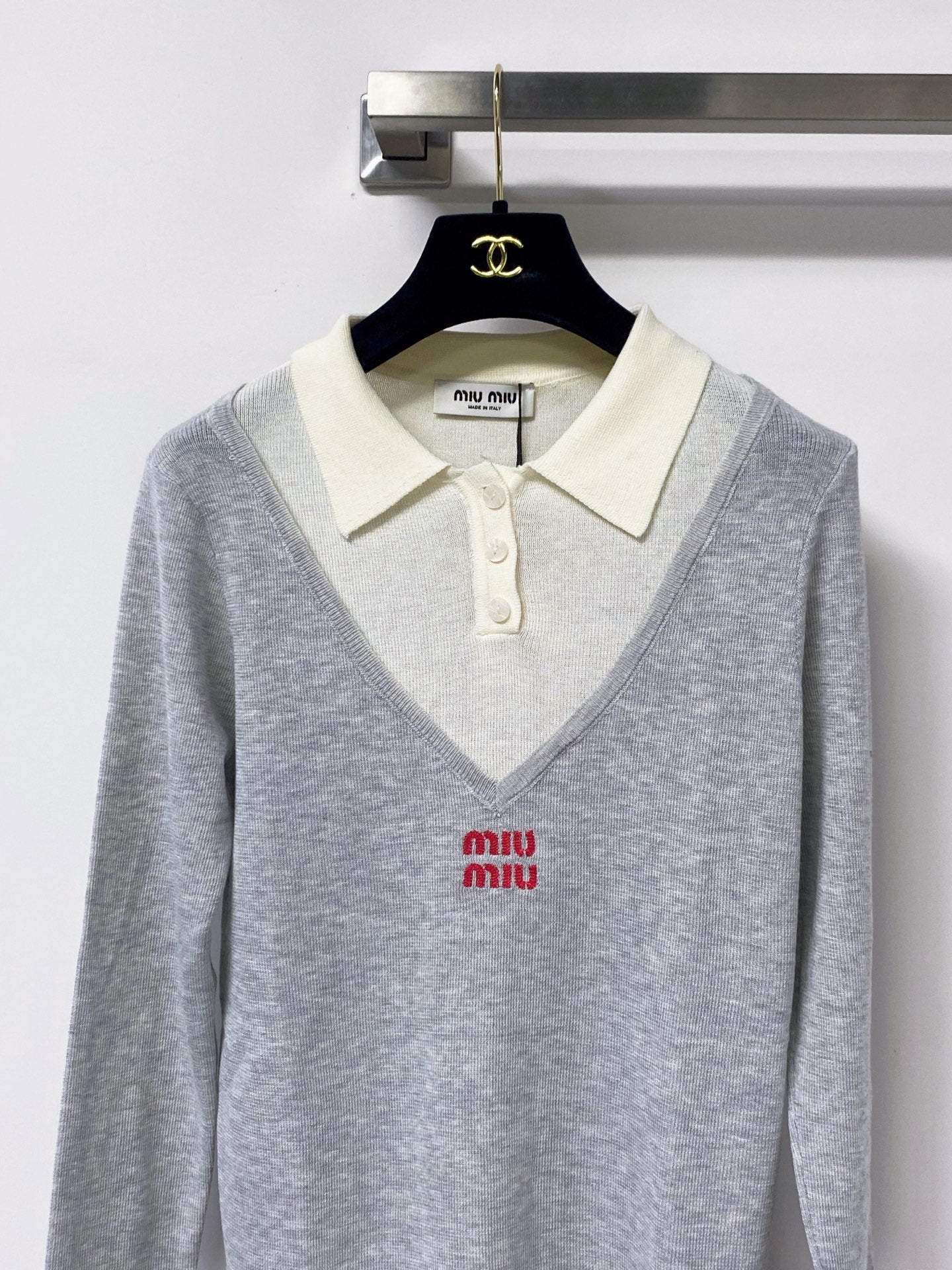 MIUMIU 26S KNIT POLO SWEATER 1466