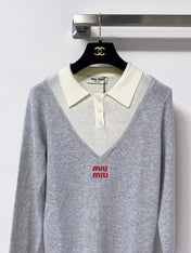 MIUMIU 26S KNIT POLO SWEATER 1466