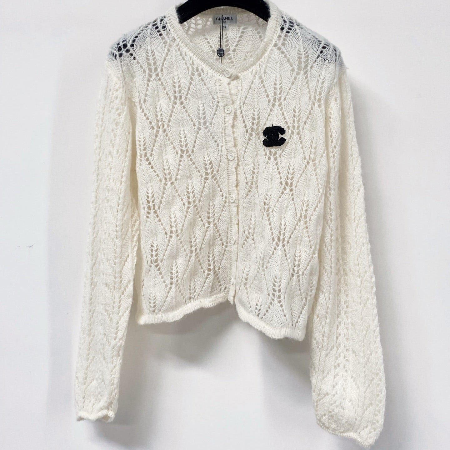 CHANEL 26S OPENWORK KNIT CARDIGAN 1512
