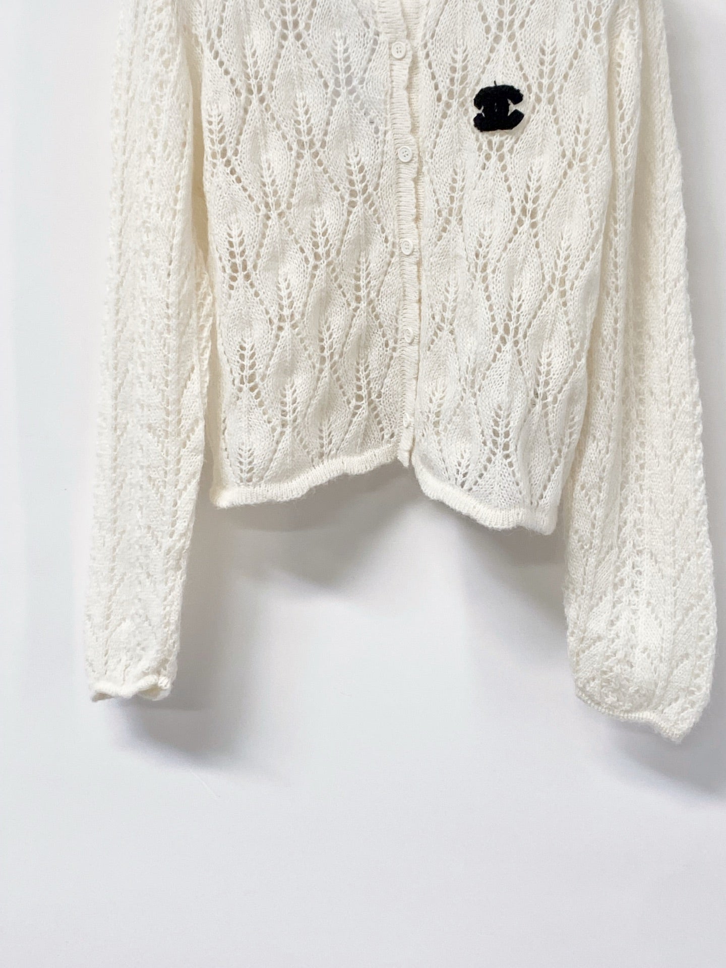 CHANEL 26S OPENWORK KNIT CARDIGAN 1512