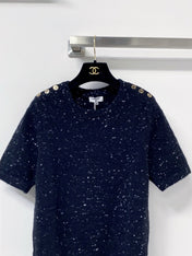 CHANEL 26S SHORT SLEEVE CREWNECK KNIT SWEATER 1507